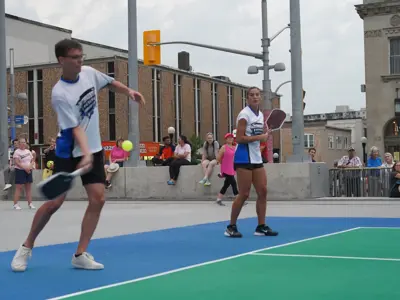 people playing pickleball