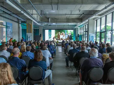 Attendees at State of the City watching the Mayor's speech