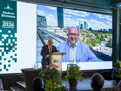 The Mayor delivering his State of the City speech