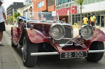 close up of classic car
