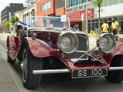 close up of classic car