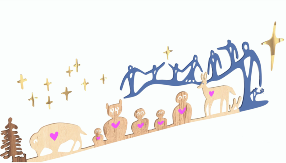 Closer detailing of Murdoch and Johnston's Wintertime Stories from the artists' proposal.